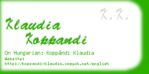 klaudia koppandi business card