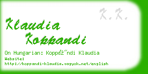 klaudia koppandi business card